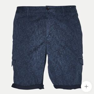Boss Hugo Boss Shorts Mens 34 Blue Digital Camouflage Cargo Pocket Chino